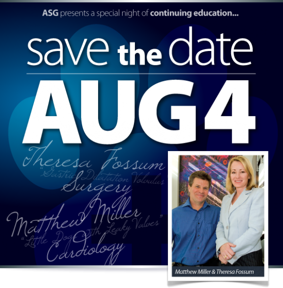 Save the date August 4th - ASG Continuing Education with Matthew Miller and Theresa Fossum